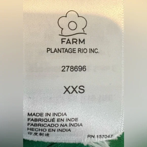 Farm Rio for Anthropologie Green Tropical Smocked Puff Sleeve Maxi Dress XXS - Picture 11 of 11